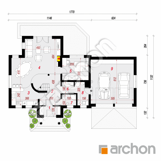 gotowy projekt Dom w lawendzie 3 (G2) rzut parteru