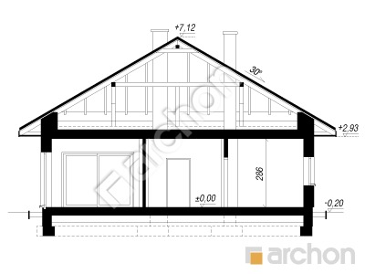 gotowy projekt Dom w cieszyniankach 10 (AE) OZE przekroj budynku