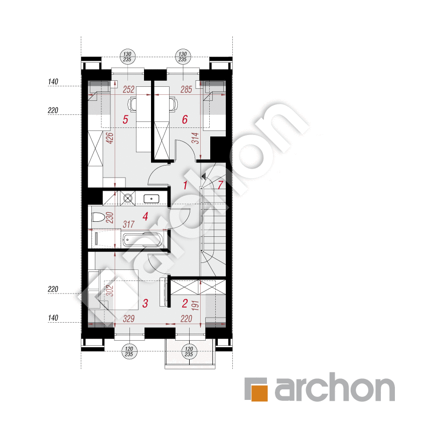 gotowy projekt Dom w riveach 16 (GS) rzut poddasza