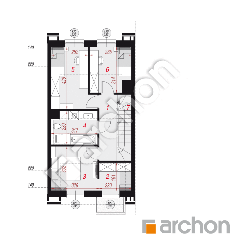 gotowy projekt Dom w riveach 16 (GS) rzut poddasza