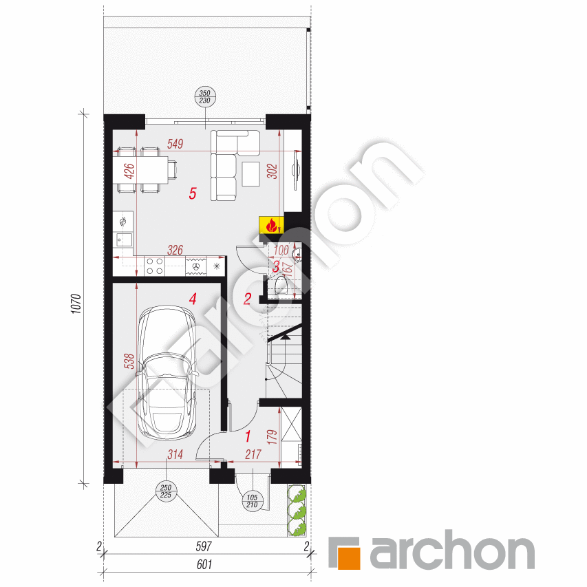 gotowy projekt Dom w riveach 16 (GS) rzut parteru