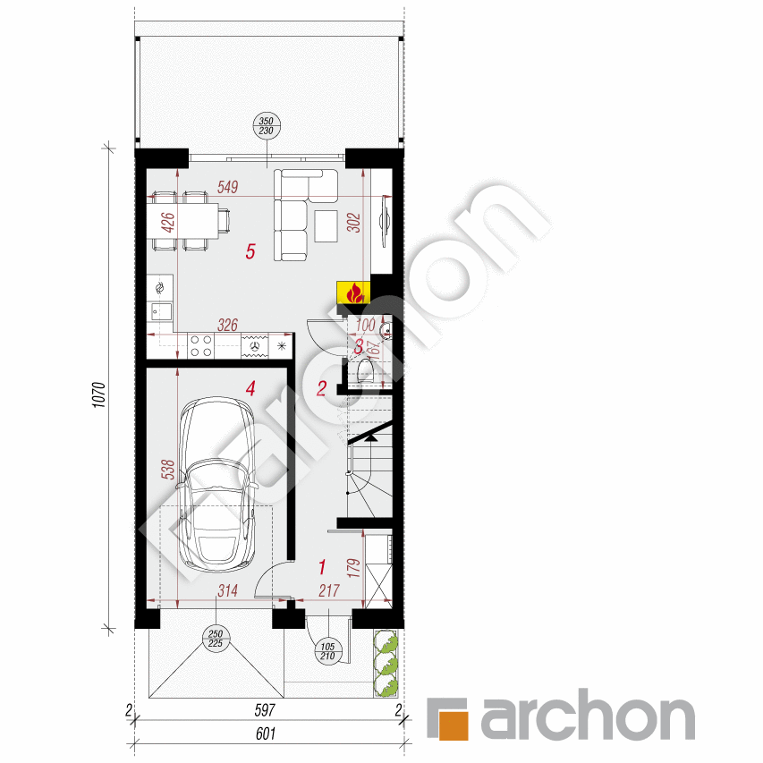 gotowy projekt Dom w riveach 16 (GS) rzut parteru