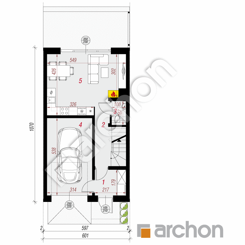 gotowy projekt Dom w riveach 16 (GS) rzut parteru