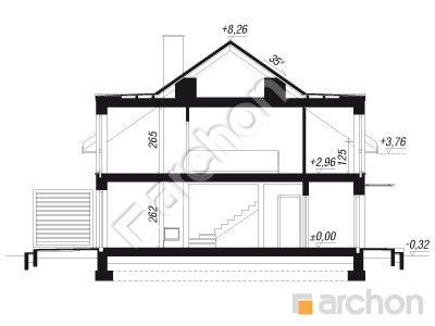 gotowy projekt Dom w riveach 16 (GS) przekroj budynku