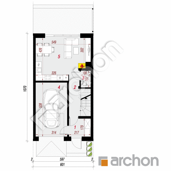 gotowy projekt Dom w riveach 16 (GS) rzut parteru