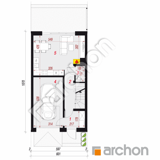 gotowy projekt Dom w riveach 16 (GS) rzut parteru