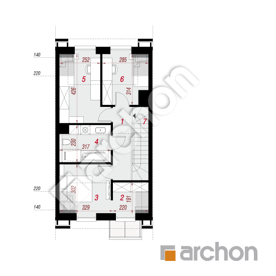 gotowy projekt Dom w riveach 16 (GS) rzut poddasza