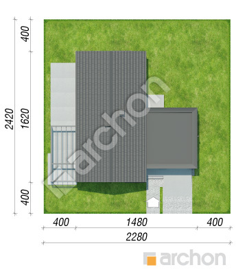gotowy projekt Dom w kosaćcach 38 (GE) sytuacja