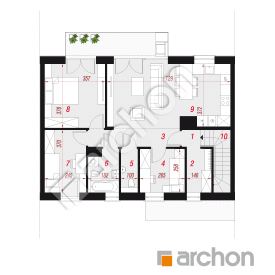 gotowy projekt Dom w halezjach 2 (R2S) rzut poddasza