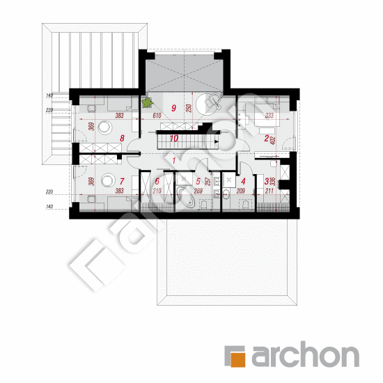 gotowy projekt Dom w felicjach 5 (G2E) rzut poddasza