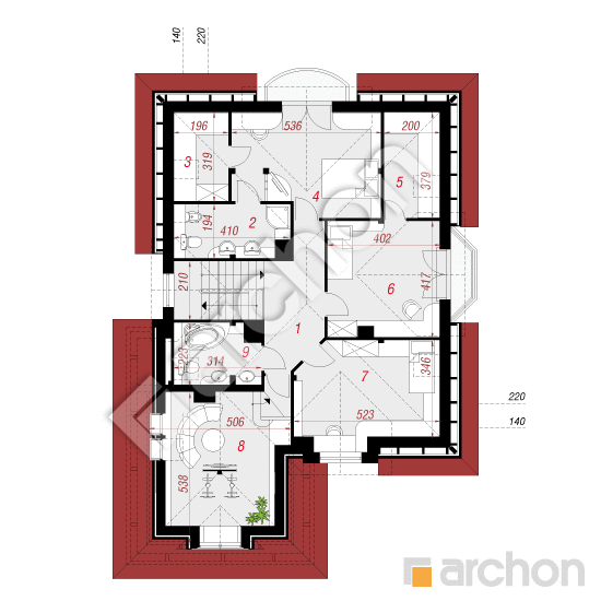 gotowy projekt Dom w orchideach rzut poddasza