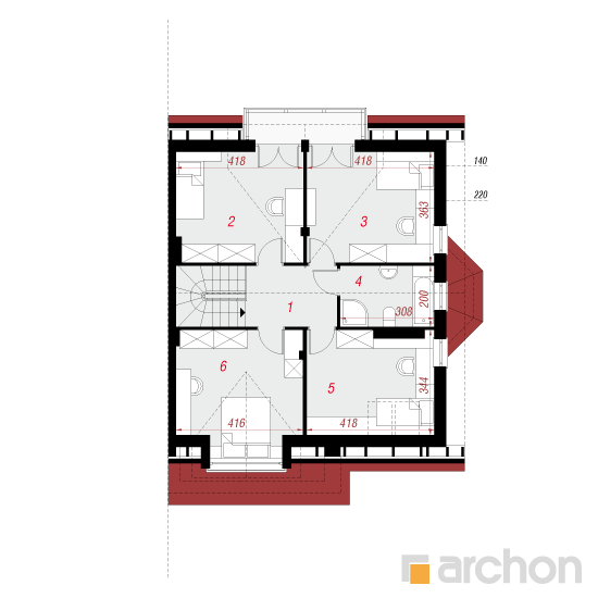 gotowy projekt Dom w klematisach 4 rzut poddasza