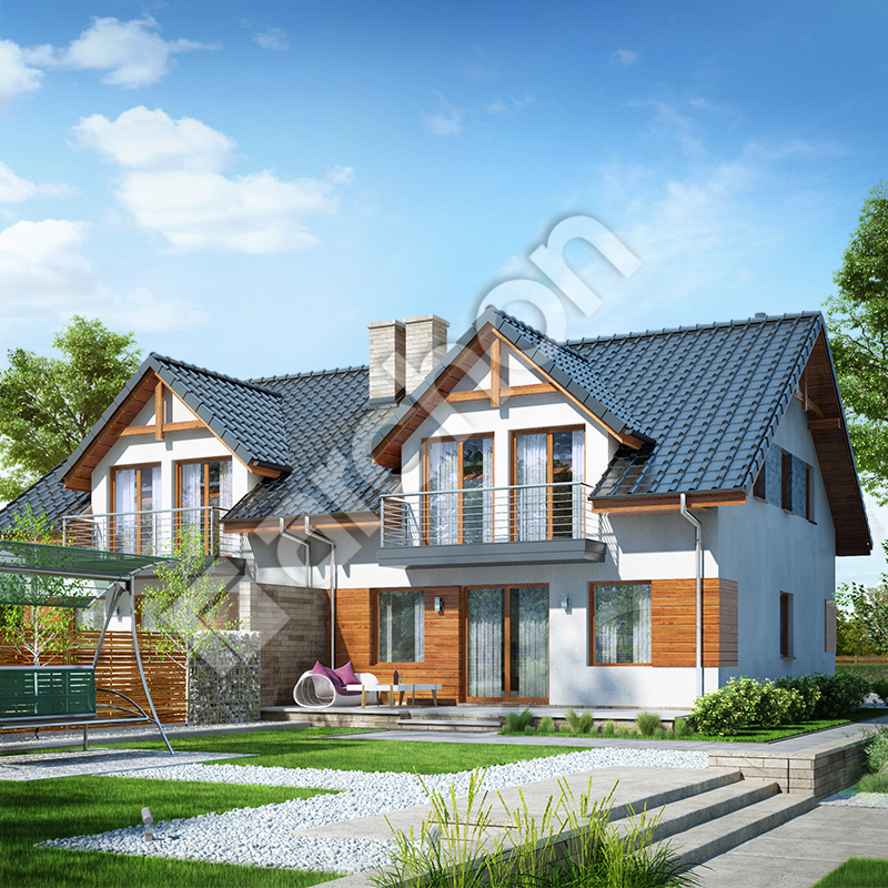 gotowy projekt Dom w klematisach 10 (AB) widok 2