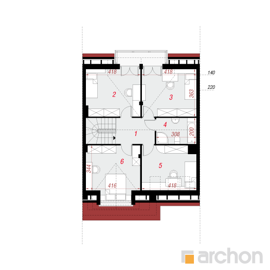 gotowy projekt Dom w klematisach 3 rzut poddasza