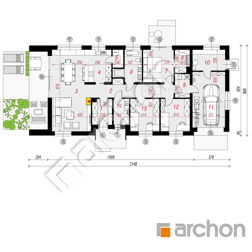 gotowy projekt Dom w mekintoszach 8 rzut parteru