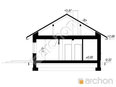 gotowy projekt Dom w batatach 2 (E) przekroj budynku