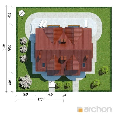 gotowy projekt Dom w cyklamenach 2 sytuacja