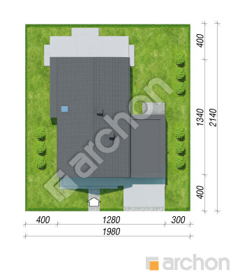 gotowy projekt Dom w szyszkowcach 11 (GE) sytuacja