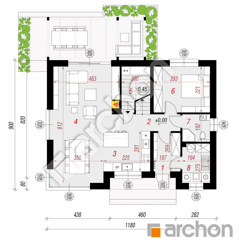 gotowy projekt Dom w wisteriach 21 rzut parteru
