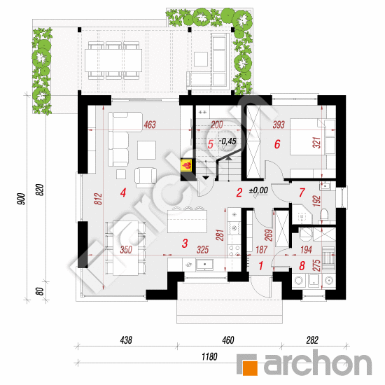 gotowy projekt Dom w wisteriach 21 rzut parteru