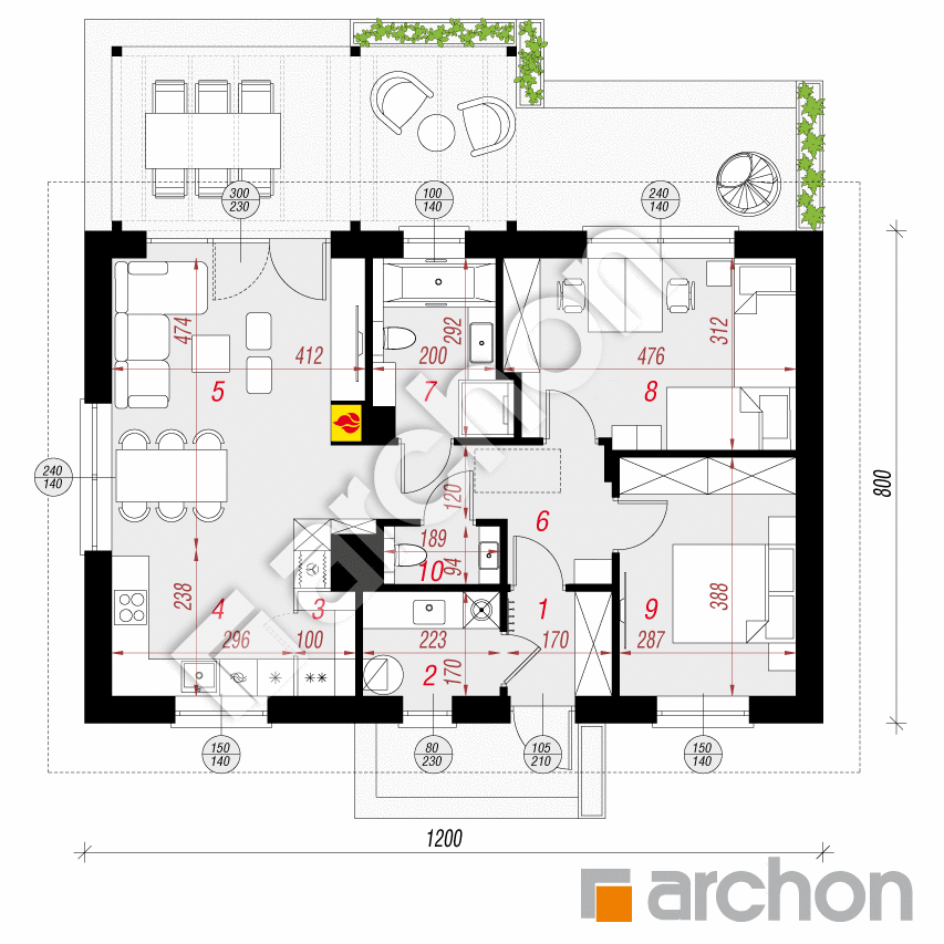 gotowy projekt Dom w kruszczykach 21 rzut parteru