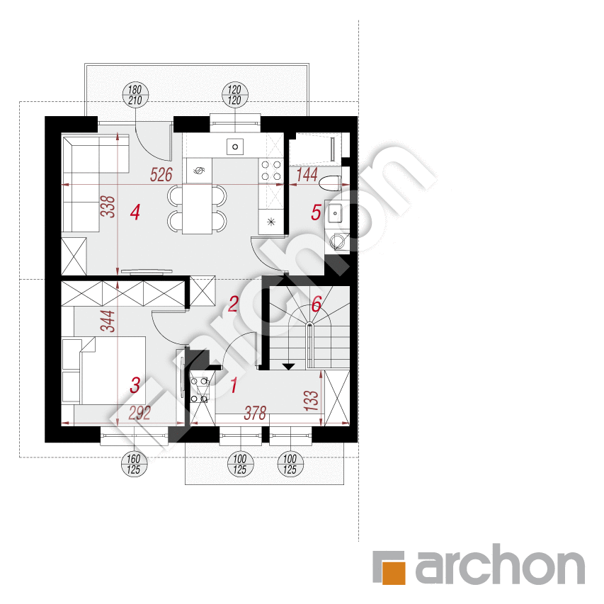 gotowy projekt Dom w halezjach 10 (R2BE) rzut poddasza