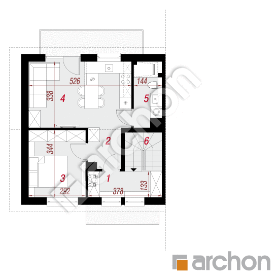 gotowy projekt Dom w halezjach 10 (R2BE) rzut poddasza