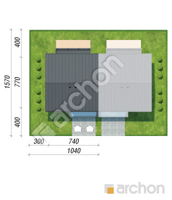 gotowy projekt Dom w halezjach 10 (R2BE) sytuacja