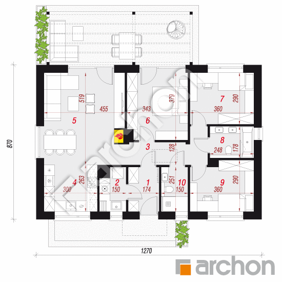 gotowy projekt Dom w kruszczykach 22 (A) rzut parteru