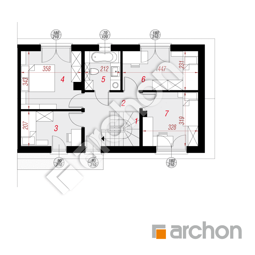 gotowy projekt Dom w iberisach (GB) rzut poddasza