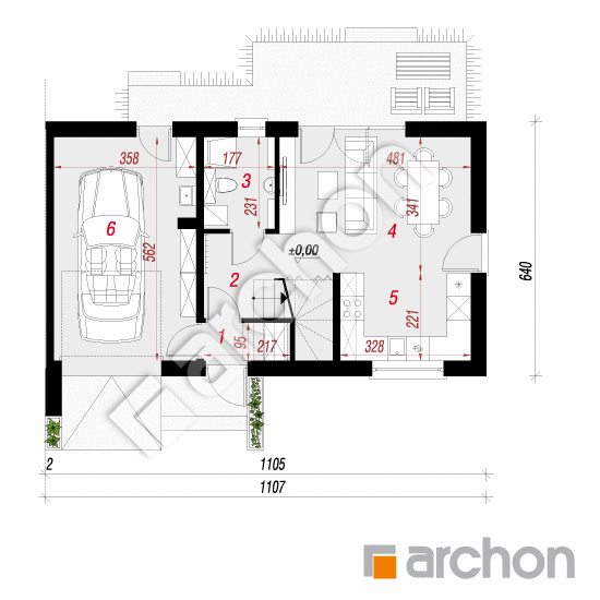 gotowy projekt Dom w iberisach (GB) rzut parteru