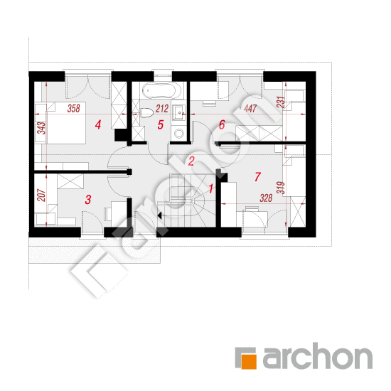 gotowy projekt Dom w iberisach (GB) rzut poddasza