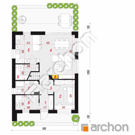 gotowy projekt Dom w malinówkach 36 rzut parteru