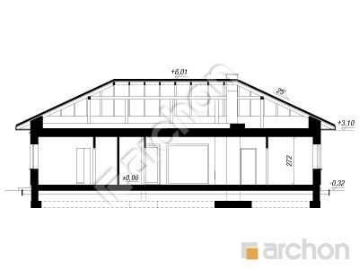 gotowy projekt Dom w czernicach 3 (G2E) przekroj budynku