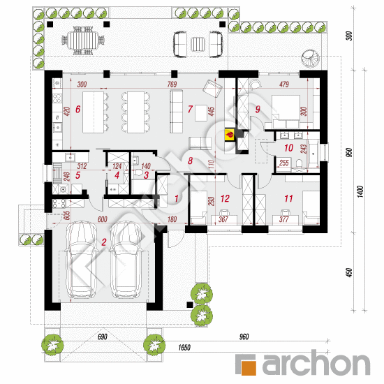 gotowy projekt Dom w czernicach 3 (G2E) rzut parteru