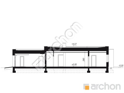 gotowy projekt Dom w renklodach 39 (G2E) przekroj budynku