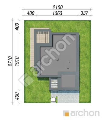 gotowy projekt Dom w renklodach 39 (G2E) sytuacja