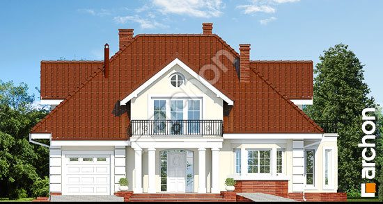 Elewacja frontowa projekt dom w wiciokrzewie 626b5ee37d295df0c497caf6446acae7  264