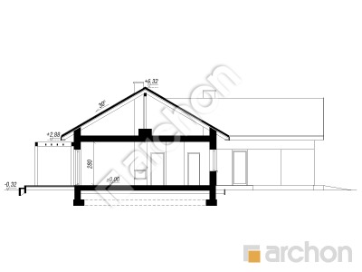 gotowy projekt Dom w kruszczykach 20 (G2AE) przekroj budynku