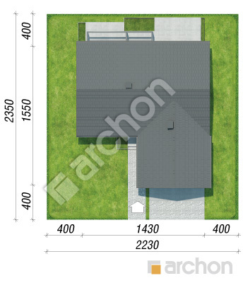 gotowy projekt Dom w kruszczykach 20 (G2AE) sytuacja