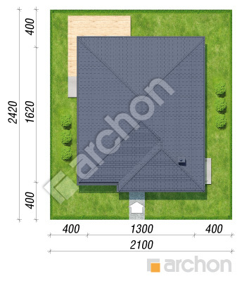 gotowy projekt Dom w renklodach 22 (AE) sytuacja