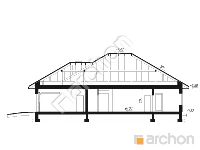 gotowy projekt Dom w renklodach 35 (G2) przekroj budynku