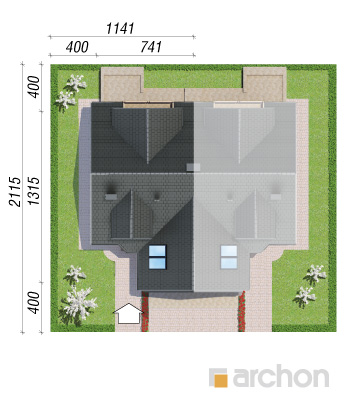 gotowy projekt Dom w klematisach 5 (B) sytuacja