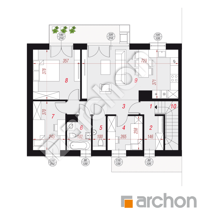 gotowy projekt Dom w halezjach 2 (R2B) rzut poddasza