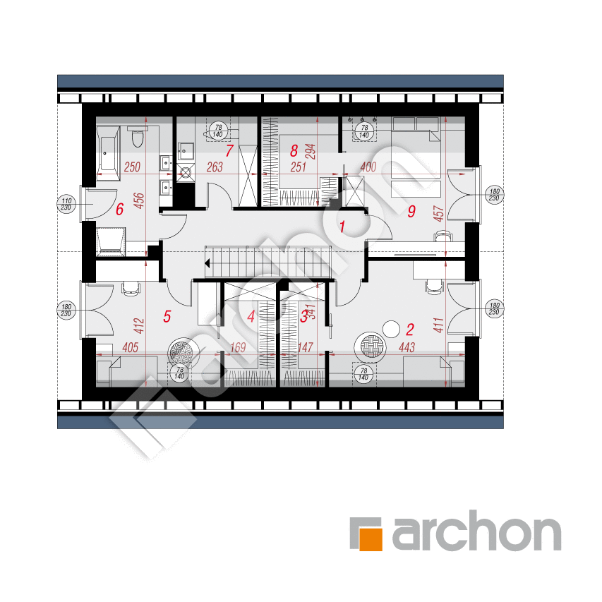 gotowy projekt Dom w aurorach 20 (GE) OZE rzut poddasza