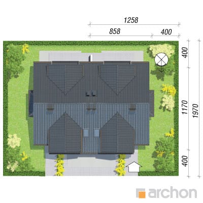 gotowy projekt Dom w klematisach 9 (B) sytuacja