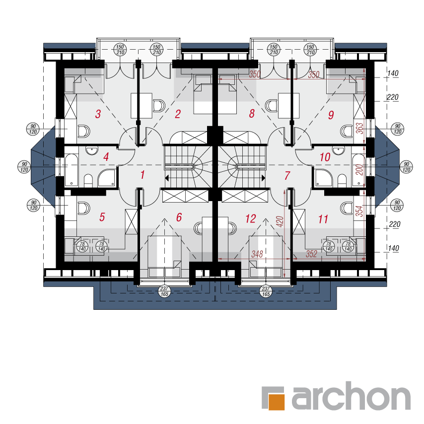 gotowy projekt Dom w klematisach 10 rzut poddasza