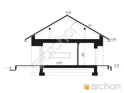 gotowy projekt Dom w afaskach 2 (E) OZE przekroj budynku