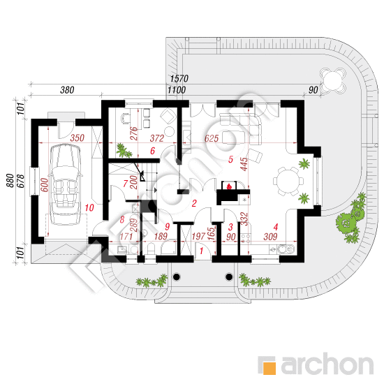 gotowy projekt Dom w werbenach 5 rzut parteru