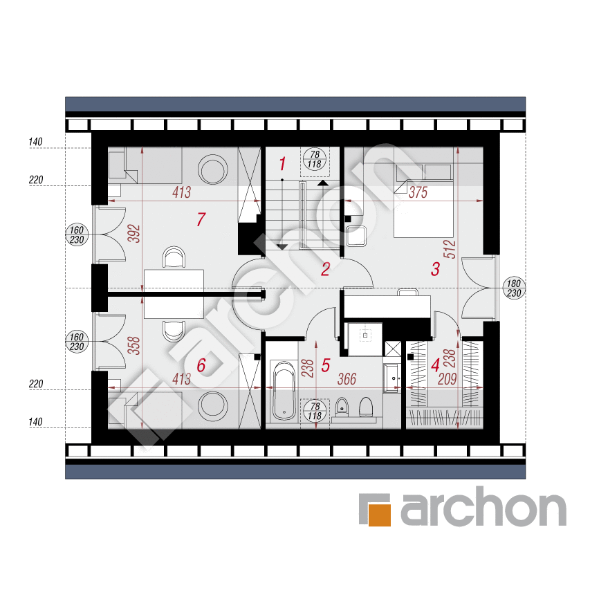 gotowy projekt Dom w wisteriach 8 rzut poddasza